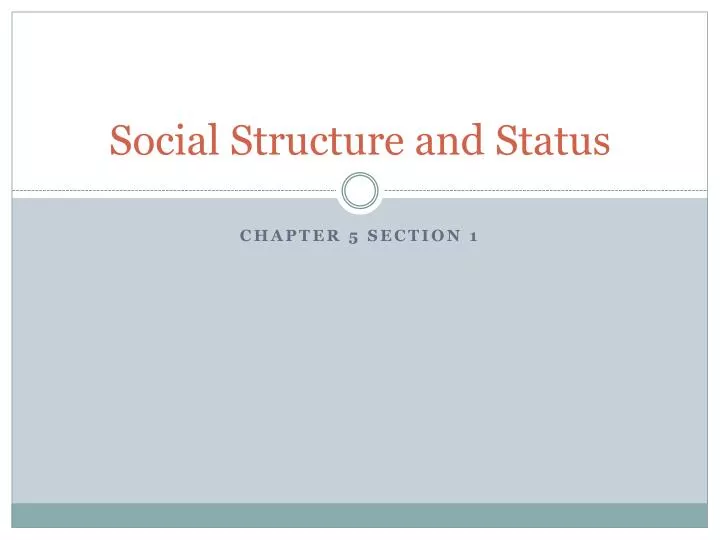 social structure and status