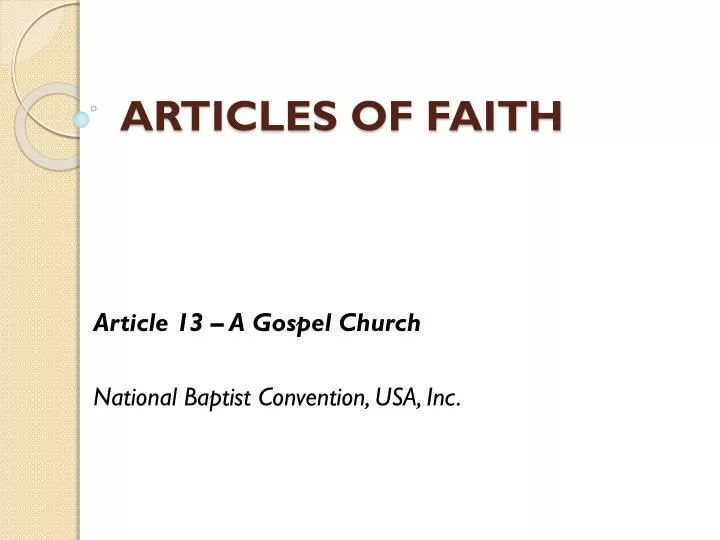 articles of faith