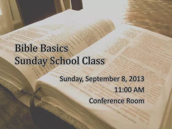 bible basics sunday school class