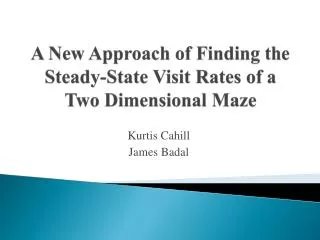 A New Approach of Finding the Steady-State Visit Rates of a Two Dimensional Maze