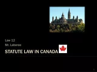 Statute Law in Canada