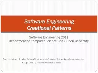 Software Engineering Creational Patterns