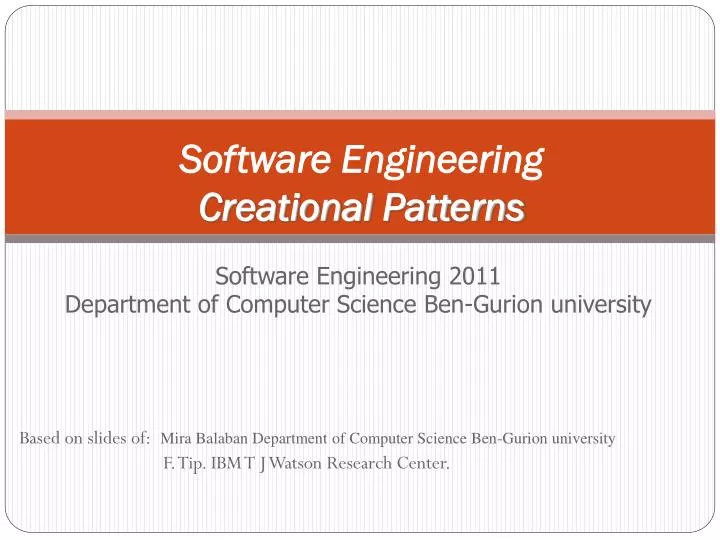 software engineering creational patterns