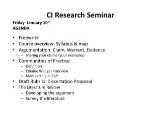 CI Research Seminar