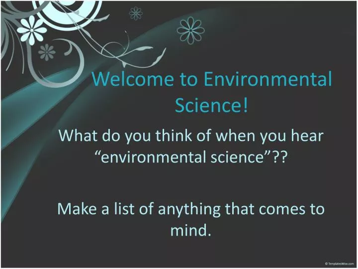 welcome to environmental science