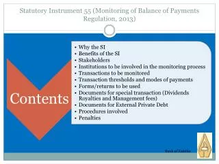 Statutory Instrument 55 (Monitoring of Balance of Payments Regulation, 2013)