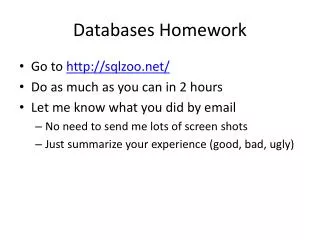 Databases Homework