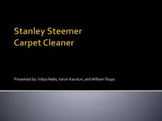 Stanley Steemer Carpet Cleaner
