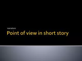 Point of view in short story