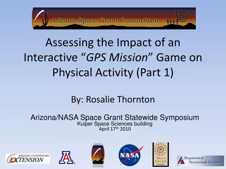 assessing the impact of an interactive gps mission game on physical activity part 1