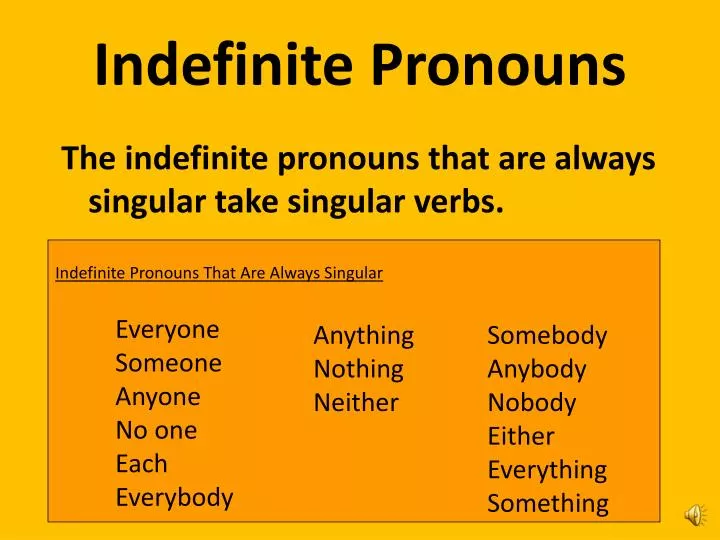 indefinite pronouns