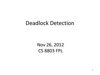 Deadlock Detection