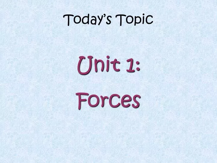 today s topic