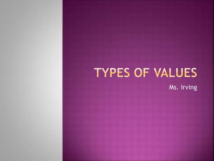 types of values
