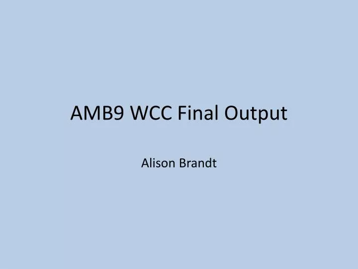 amb9 wcc final output