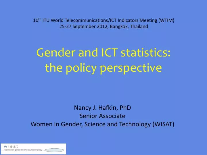 gender and ict statistics the policy perspective
