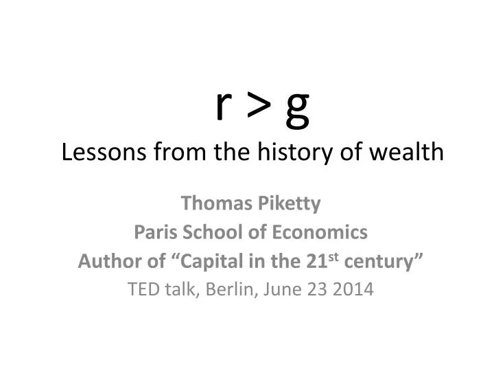 r g lessons from the history of wealth