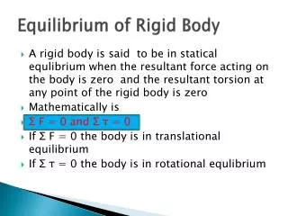 Equilibrium of Rigid Body