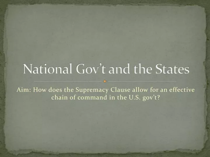 national gov t and the states