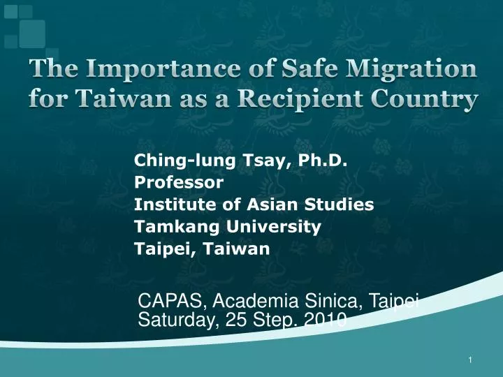the importance of safe migration for taiwan as a recipient country