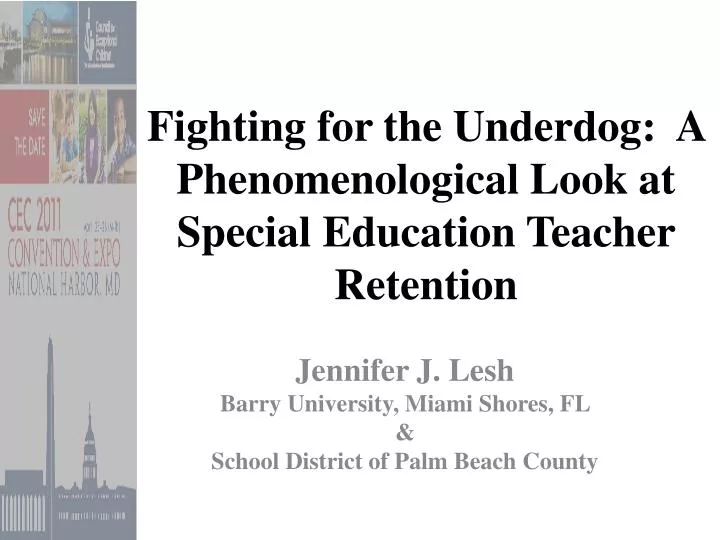 fighting for the underdog a phenomenological look at special education teacher retention