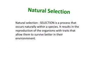 Natural Selection