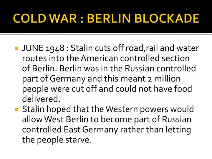 cold war berlin blockade
