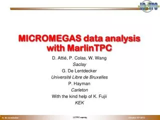 MICROMEGAS data analysis with MarlinTPC