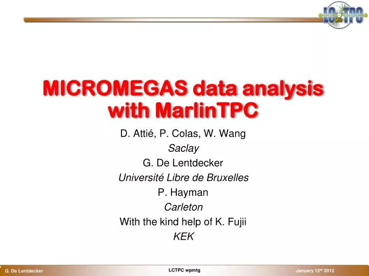 micromegas data analysis with marlintpc