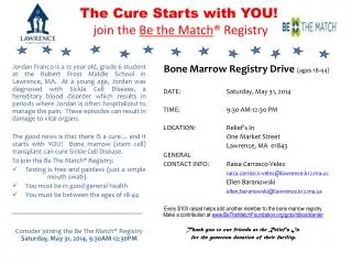 the cure starts with you join the be the match registry