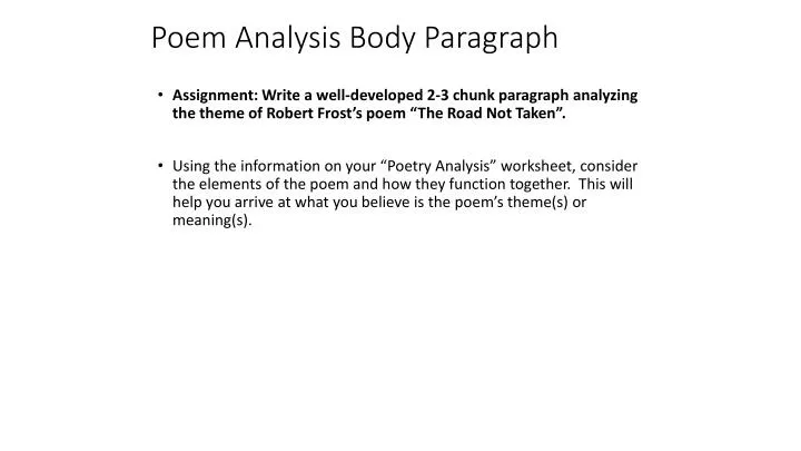 poem analysis body paragraph