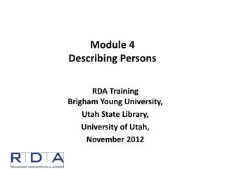 Module 4 Describing Persons
