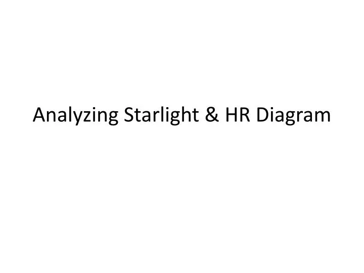 analyzing starlight hr diagram