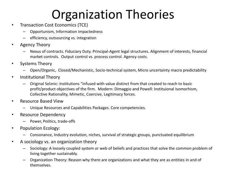 organization theories