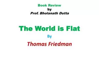 Book Review by Prof. Bholanath Dutta