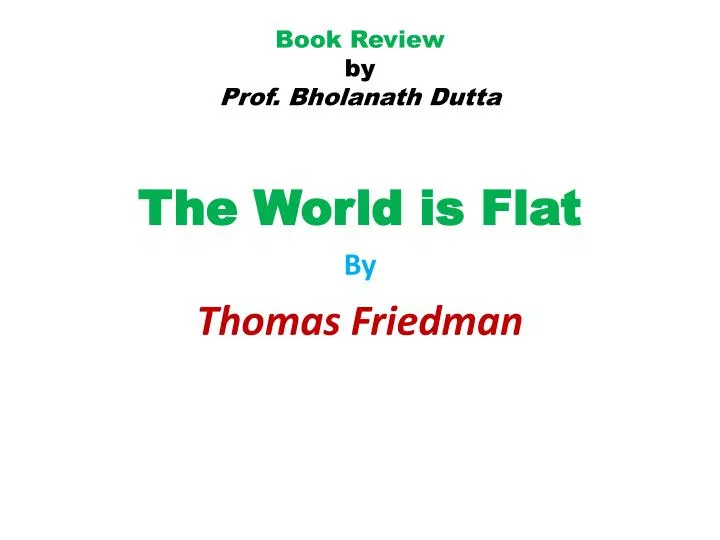 book review by prof bholanath dutta