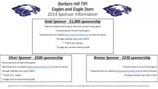 Barbers Hill TIFI Eagles and Eagle Stars 2014 Sponsor Information