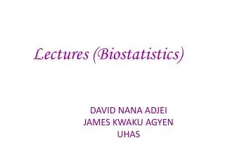 Lectures ( Biostatistics)