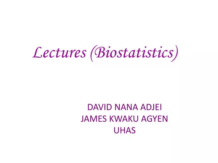 lectures biostatistics