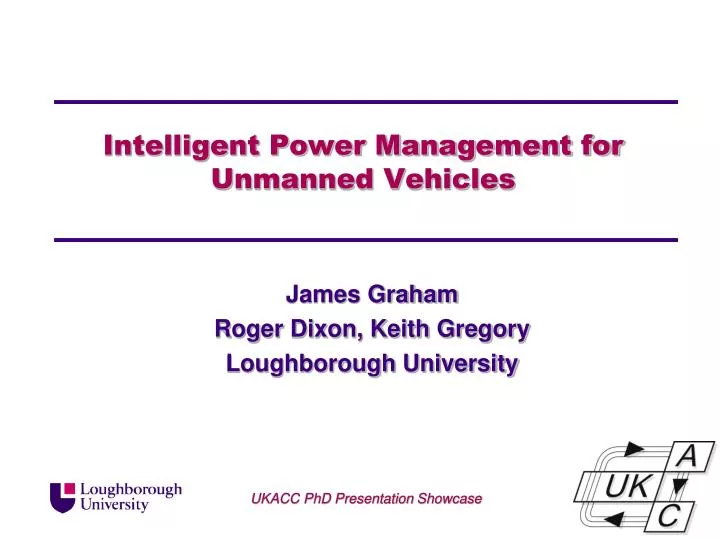 intelligent power management fo r unmanned vehicles