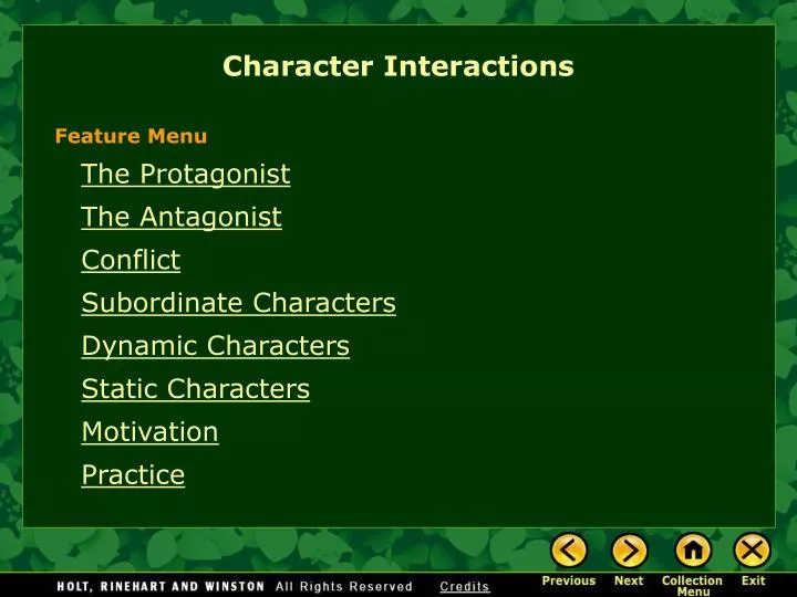 character interactions