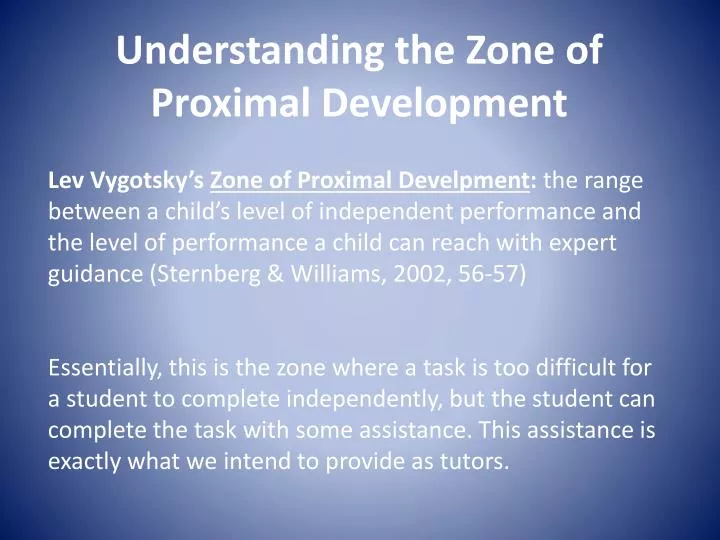 Vygotsky's zone of outlet proximal development definition