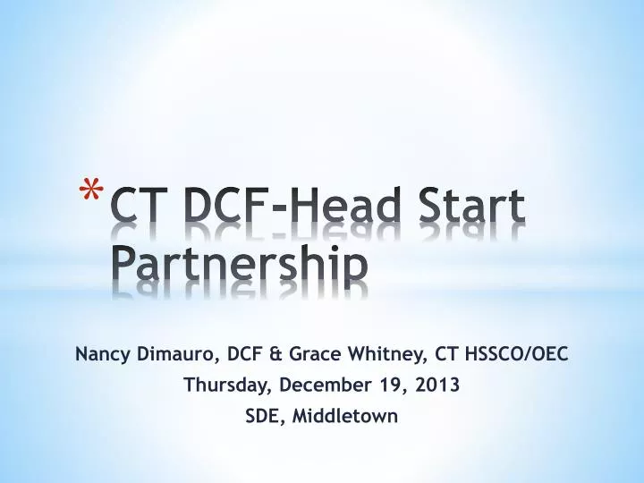 ct dcf head start partnership