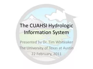 The CUAHSI Hydrologic Information System