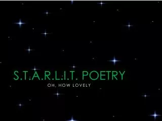 S.T.A.R.L.I.T. Poetry