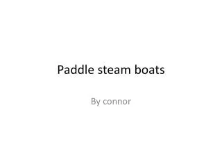 Paddle steam boats