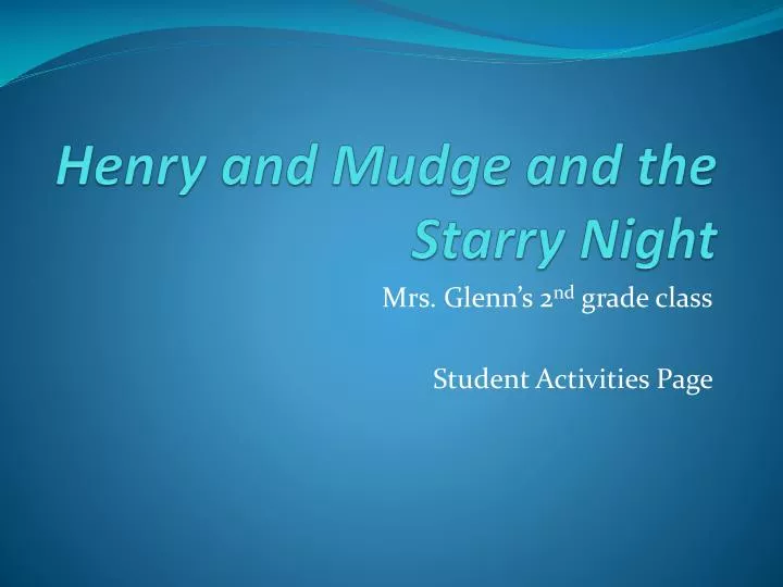 henry and mudge and the starry night