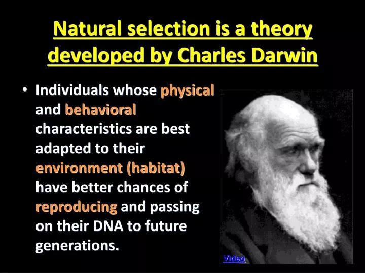 natural selection is a theory developed by charles darwin
