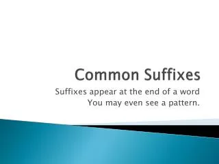 common suffixes