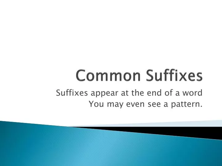 common suffixes